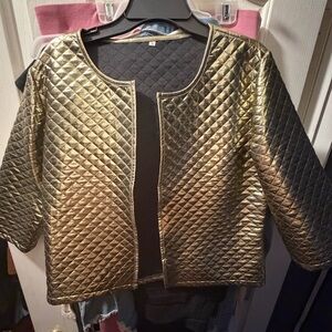 Lucky Brand Metallic Gold Quilted Jacket